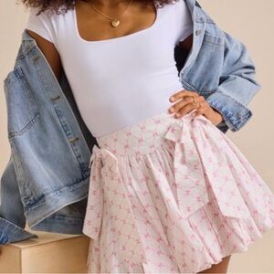 Altar’d State Myla Bow Print Bubble Skirt